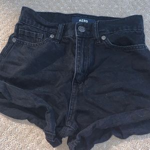 Aeropostale black jean mom shorts
